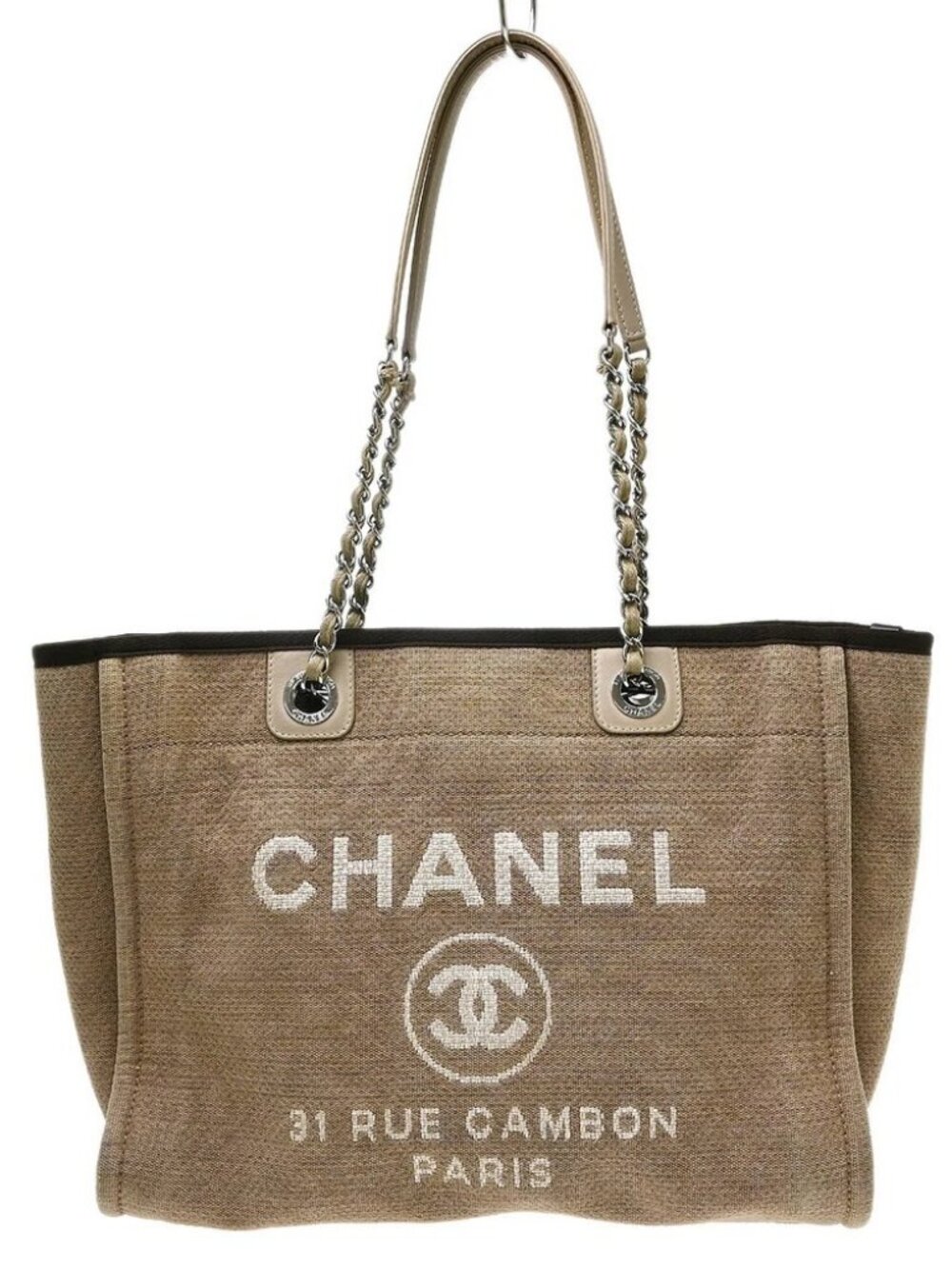 Chanel Brown Medium Deauville 2way Shoulder Tote Handbag